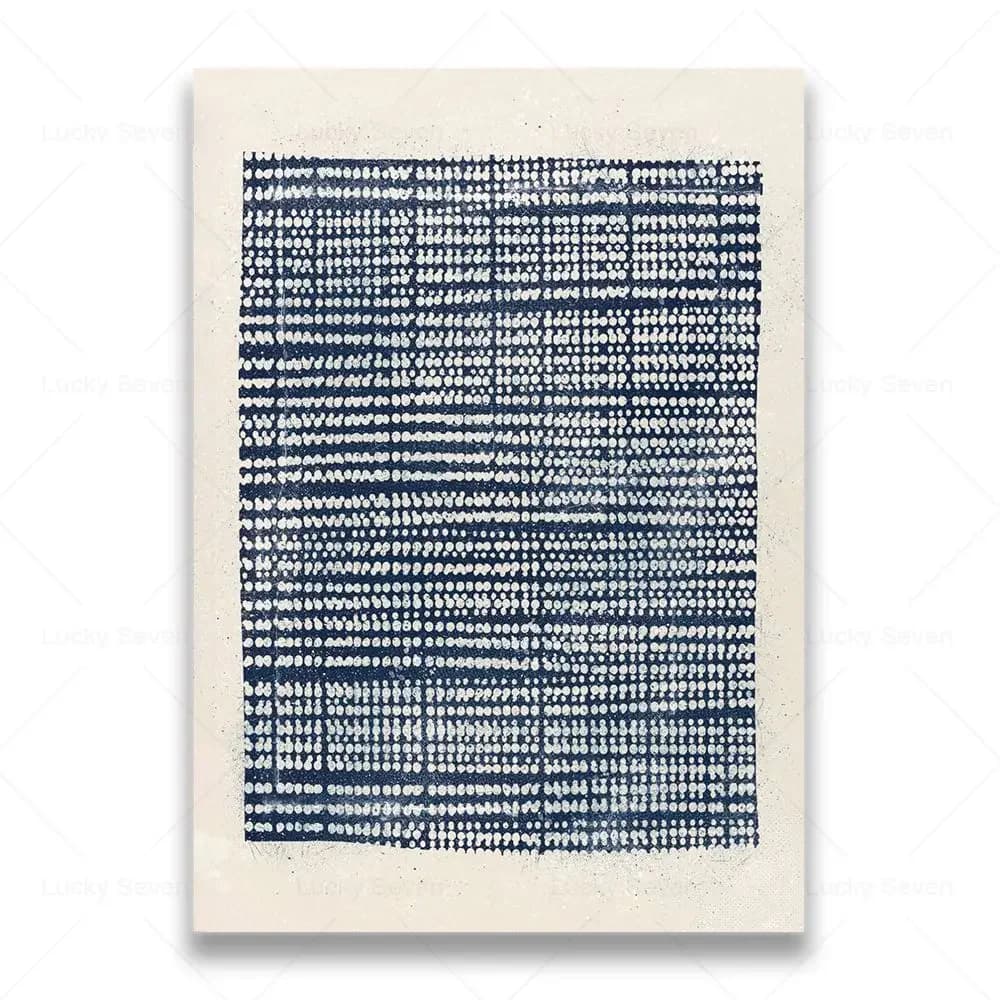 Bleu marine abstrait moderne milieu du siècle mur Art impression géométrique nordique affiche lignes