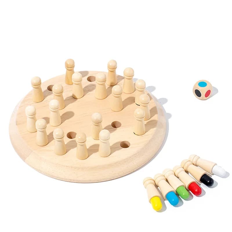 Échiquier en Bois, Jeu d'Échecs de Mémoire, Entraînement à la Concentration, MiniInTheBox, Jouets d'