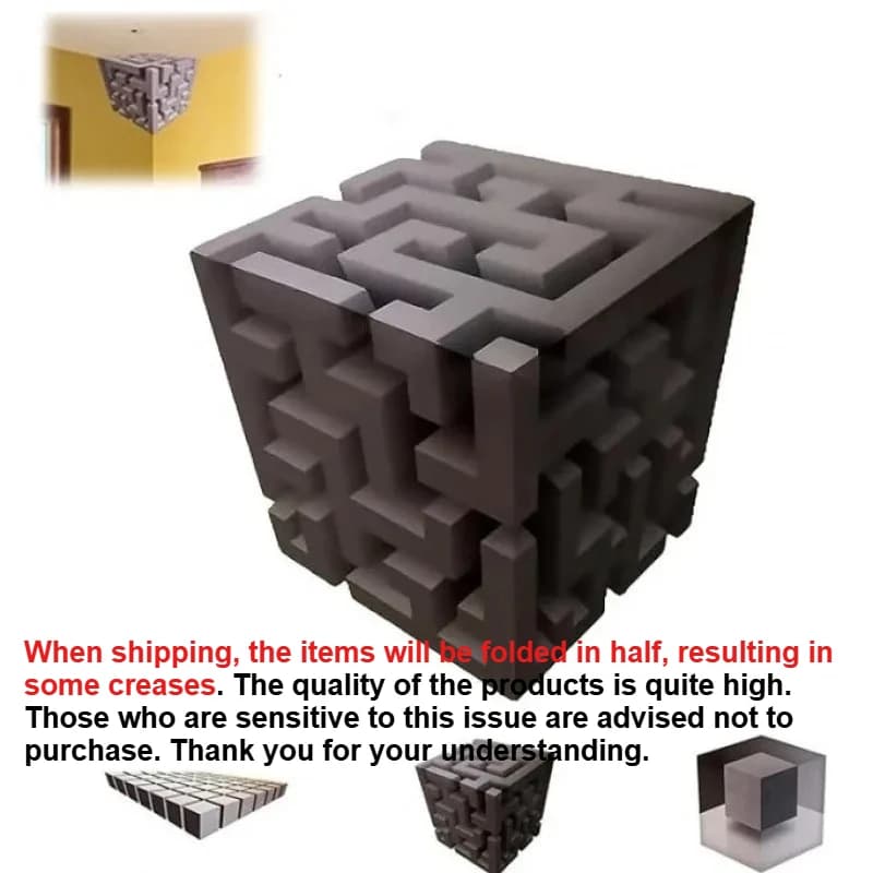 Autocollant mural 3D Illusion Maze Cube, décoration murale pour la maison, autocollant mural illusio