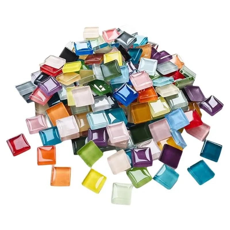 Tuiles de mosaïque en cristal carrées de 1,5 cm, résistantes aux UV, pour l'extérieur, l'intérieur, 