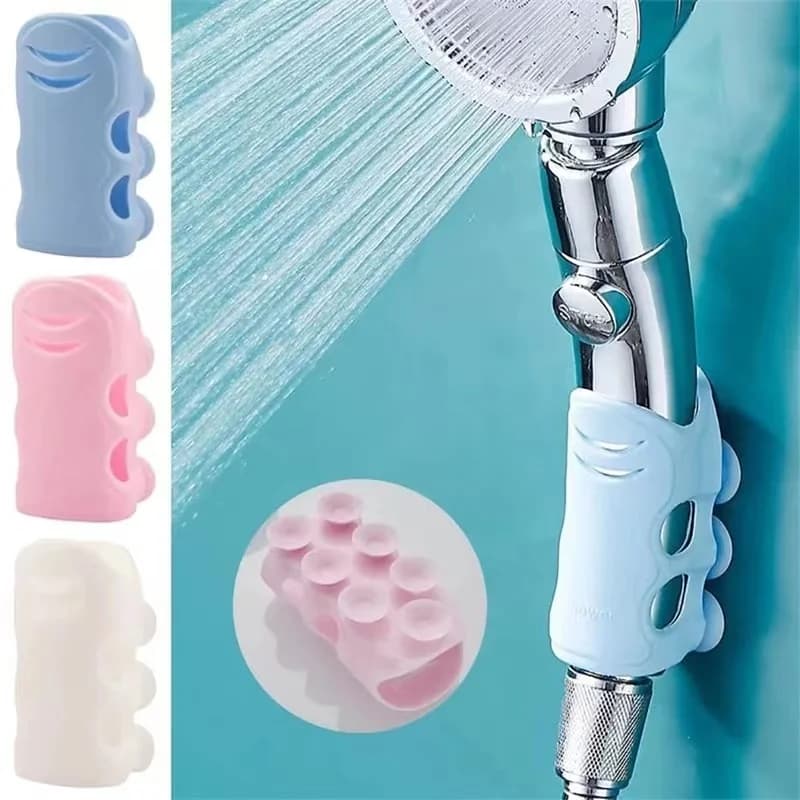Support de pomme de douche sans poinçon, support de montage mural, ventouse en Silicone, pas besoin