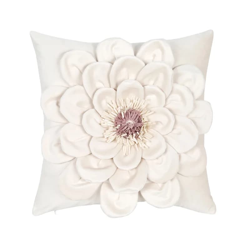 Housse de coussin en velours brodé tridimensionnel, pour la décoration de la maison, couleur unie, m