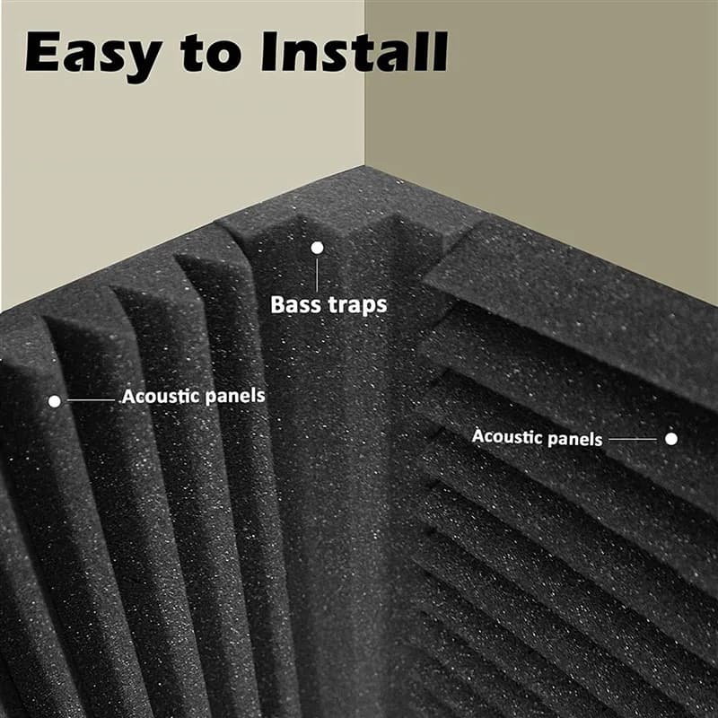 Paquet de A06F-64 panneaux de mousse acoustique, bloc d'angle de piège de basse acoustique, mousse i