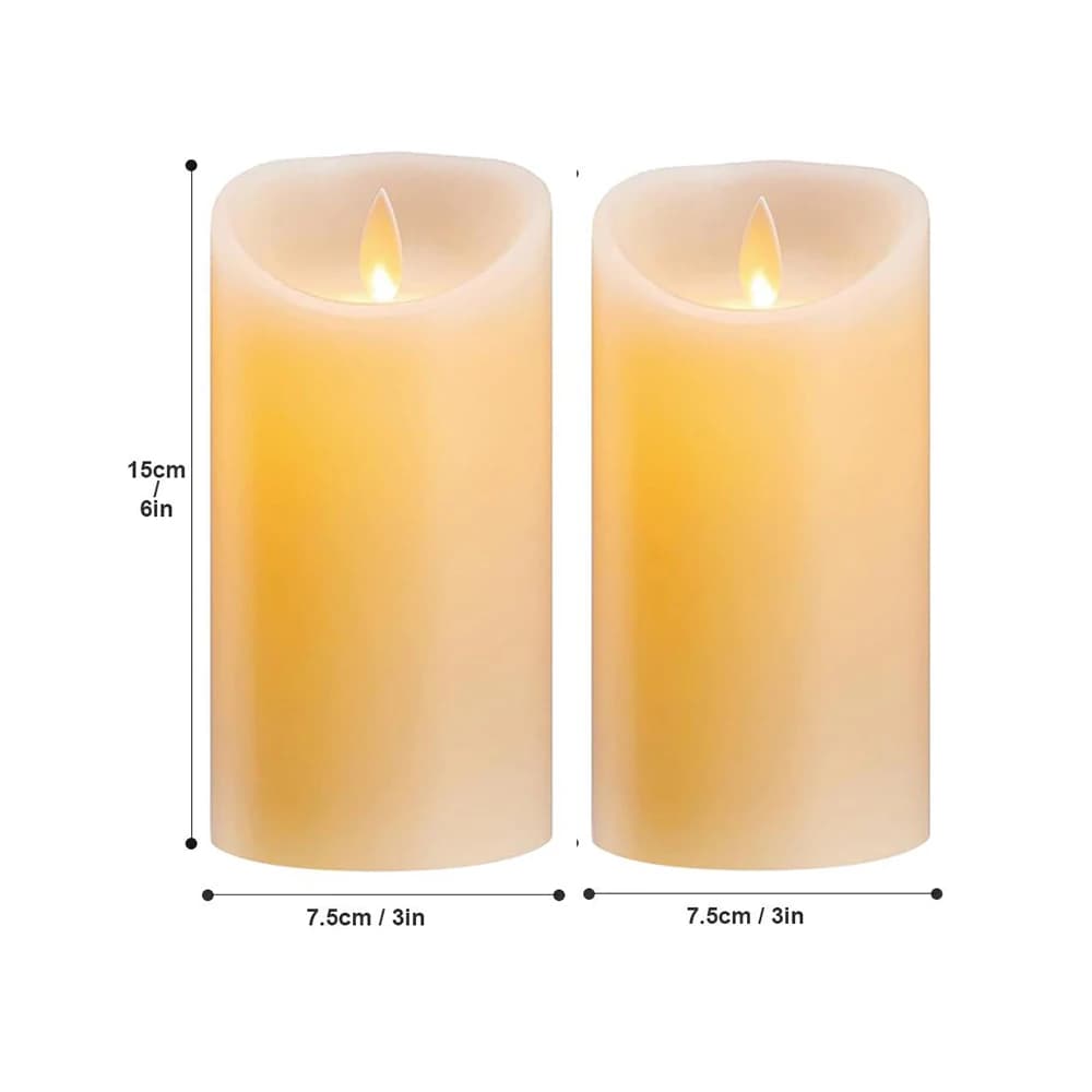 Bougie LED sans flamme, vraie cire, bougies électroniques à piles avec télécommande, pilier scintill