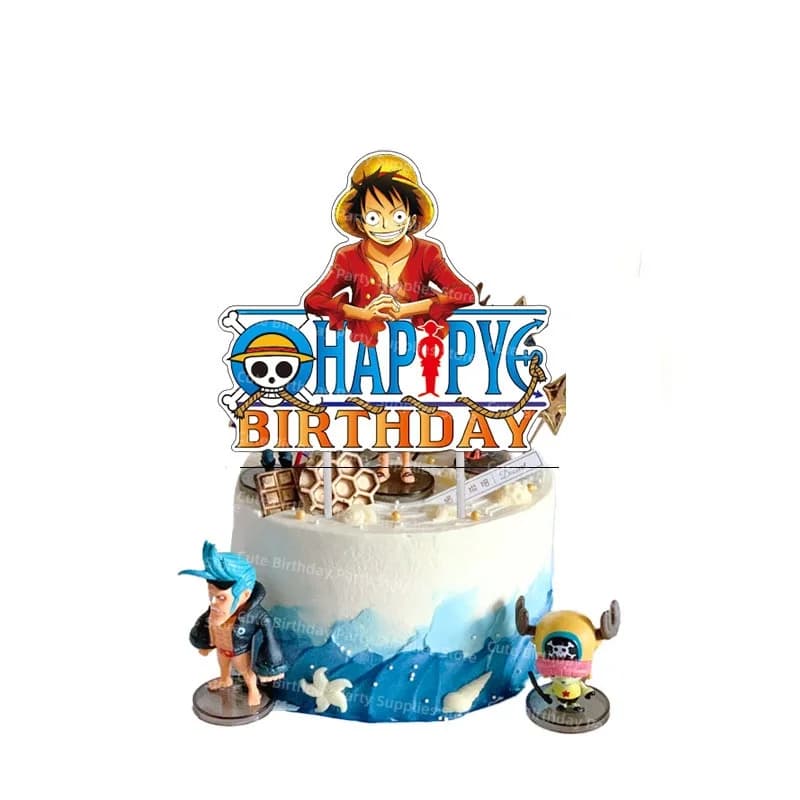 Décorations de gâteau One Piece, cadeaux pour enfants, fournitures de fête, cadeaux d'anniversaire, 