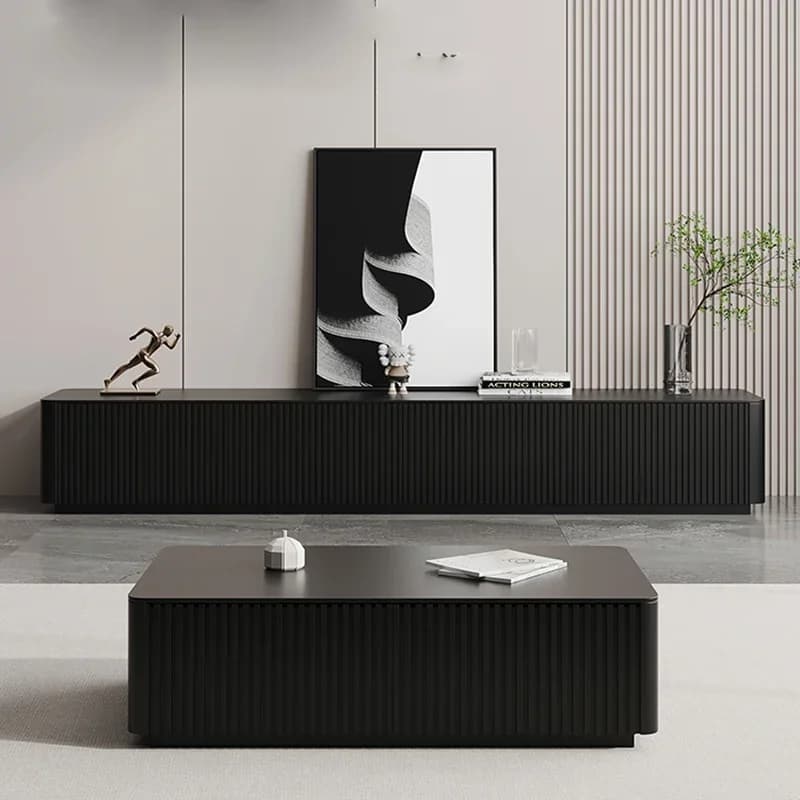 Meuble Tv noir nordique, meuble Tv Simple et moderne en bois massif, meuble de styliste modulaire