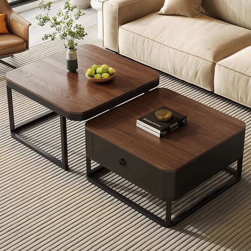Table basse esthétique carrée rangement universel Table basse moderne classique luxe Glamour Mueble 