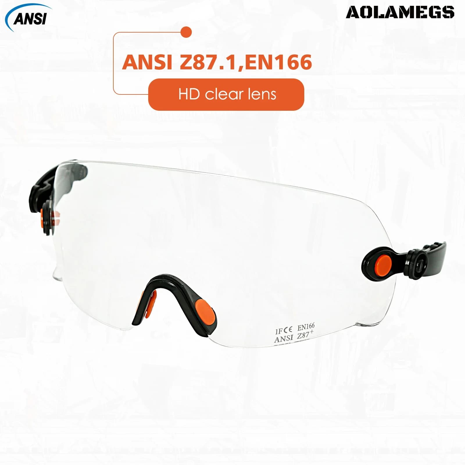 Accessoires de lunettes de sécurité pour casque de sécurité modèle Aolamegs