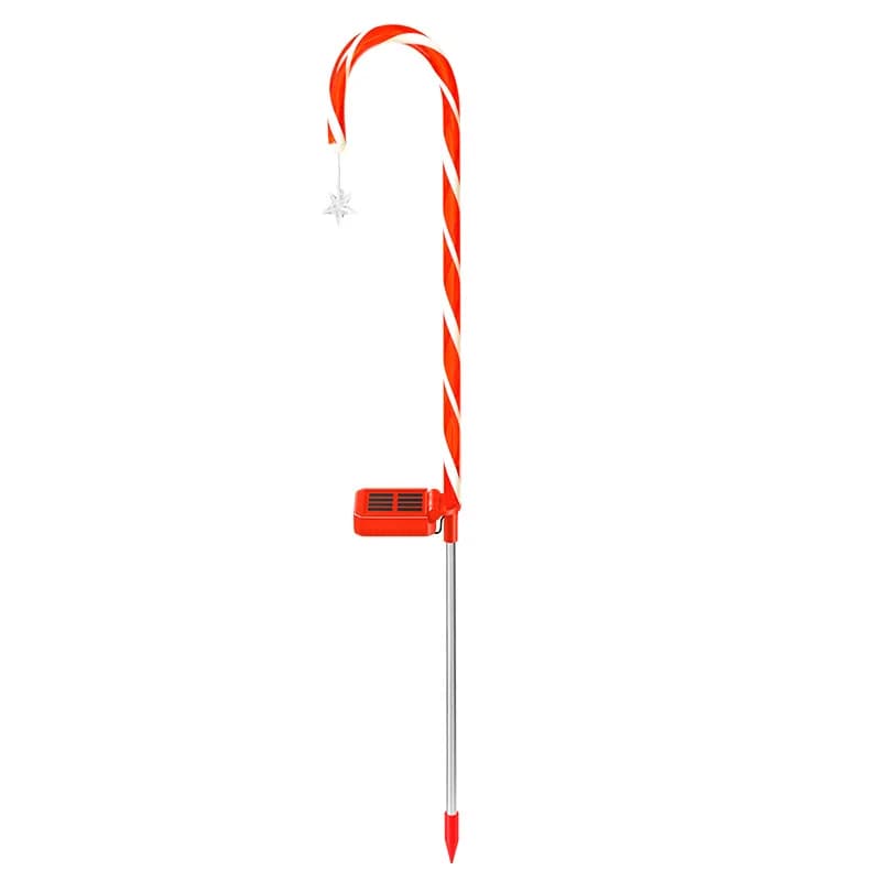 Lampe LED Solaire Décorative de Noël, Bâton de Canne à Sucre Rouge, Éclairage d'Extérieur Étanche, p