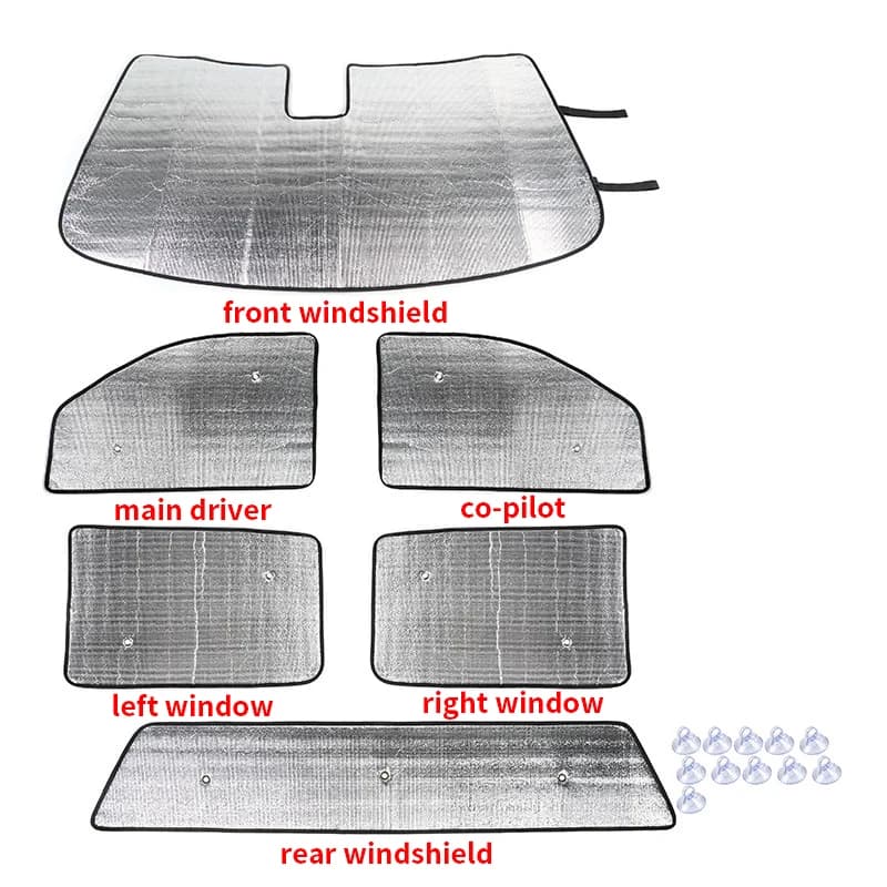 Kit de couverture de pare-soleil de pare-brise avant, pare-soleil, bouclier thermique, tapis de visi