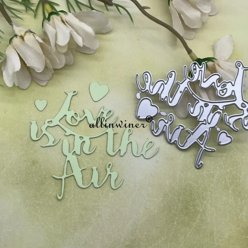 Matrices de découpe en métal « Love is in the Air », pochoirs pour scrapbooking, album, fabrication 
