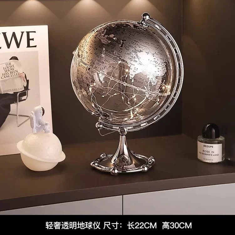 Ornement de Globe moderne de luxe avec Accent de voilier, Sculpture en métal élégante pour salon, me