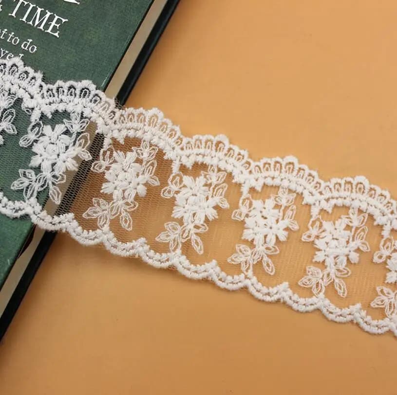 Tissu en dentelle en maille de coton pour bricolage, accessoires vestisens, couture artisanale, garn