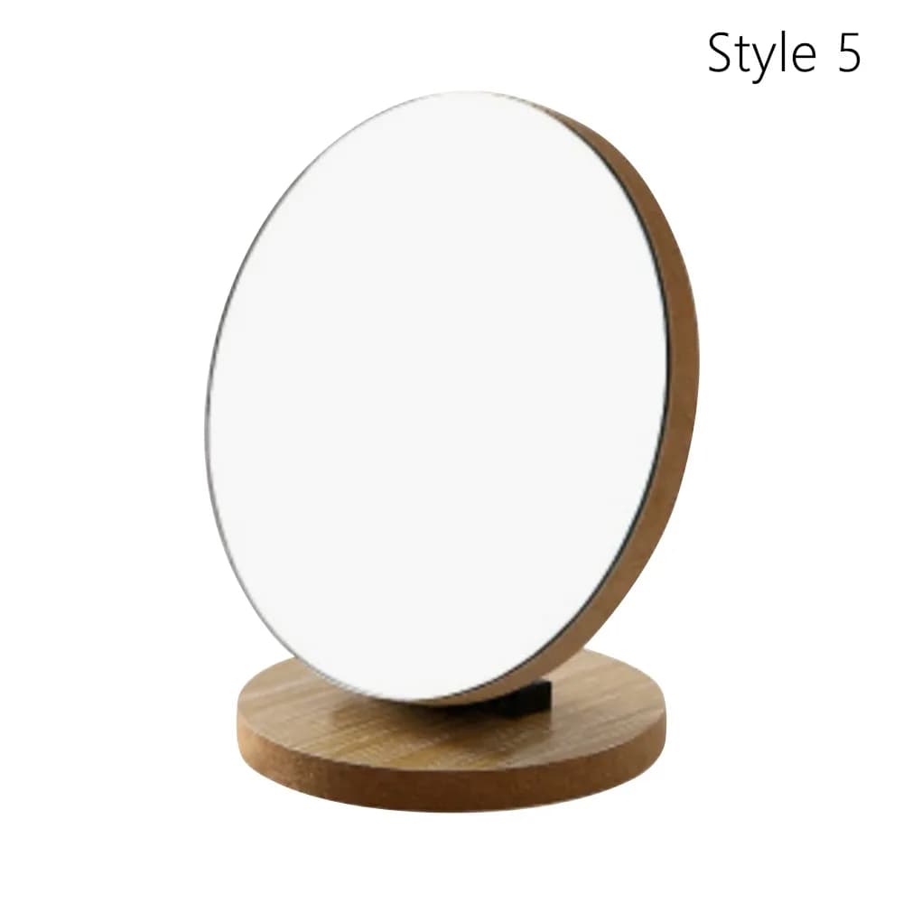 Miroir de vanité en bois Simple, pliable sur un seul côté, miroir de maquillage rotatif HD, miroir c