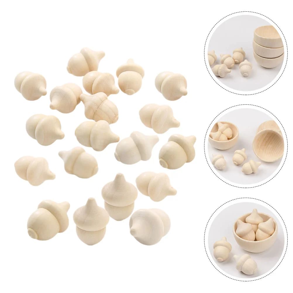 Mini gland en bois inachevé, 30 pièces, artisanat en bois pour jouets en bois délicats, jouets en bo