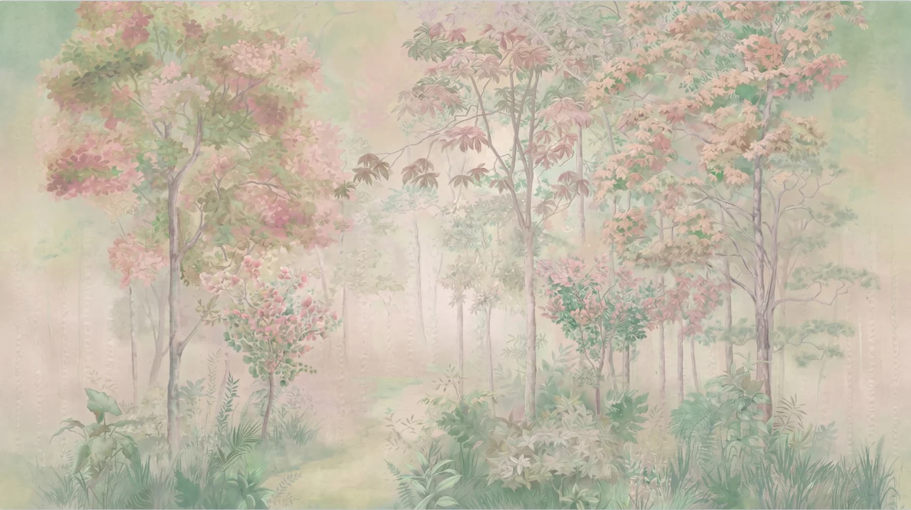 Papier peint vintage personnalisé, forêt, plantes, fleurs, papier peint mural, style français, décor