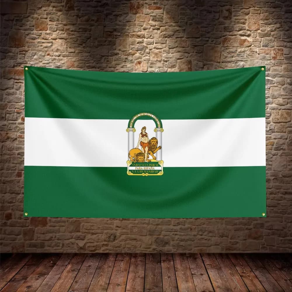 Drapeau espagnol de l'Andalousie, Espagne, pour la décoration