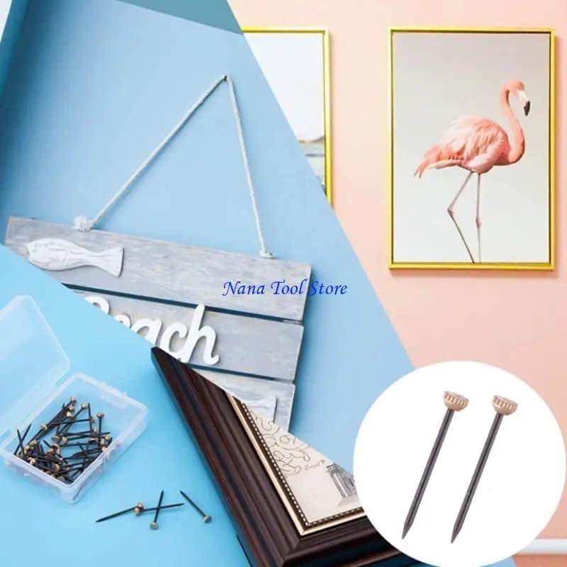 Pack 31gj 50 clous pour cadres d'images Grands ongles tête pour les cadres Strong & Decorative Nails