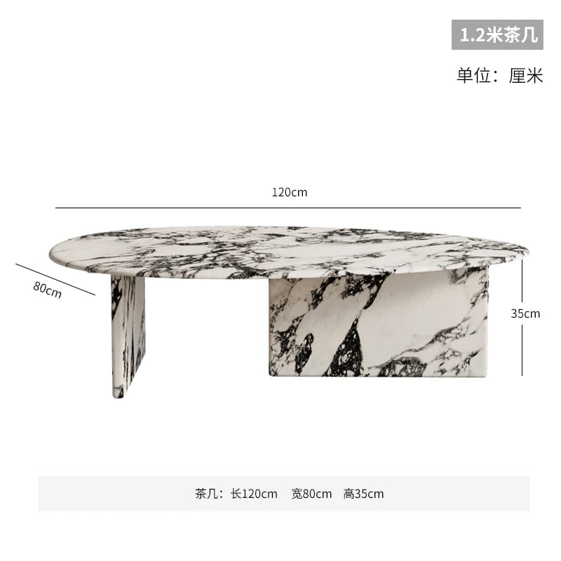 Salon Table basse à la mode marbre neutre Table basse moderne thé Table de luxe Basse meubles de bal