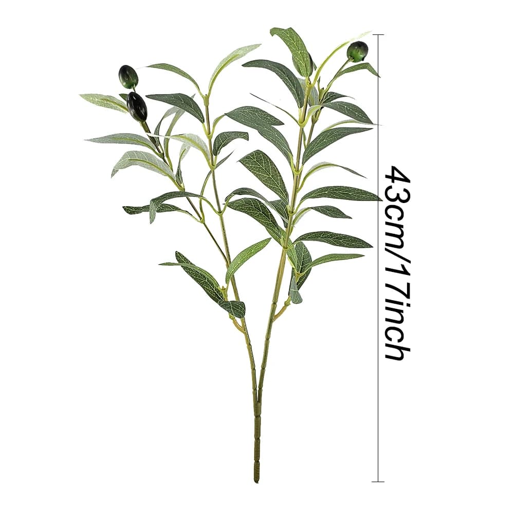 Branches d'olivier artificielles, tiges de fausse verdure, remplisseurs de Vase d'eucalyptus pour ce
