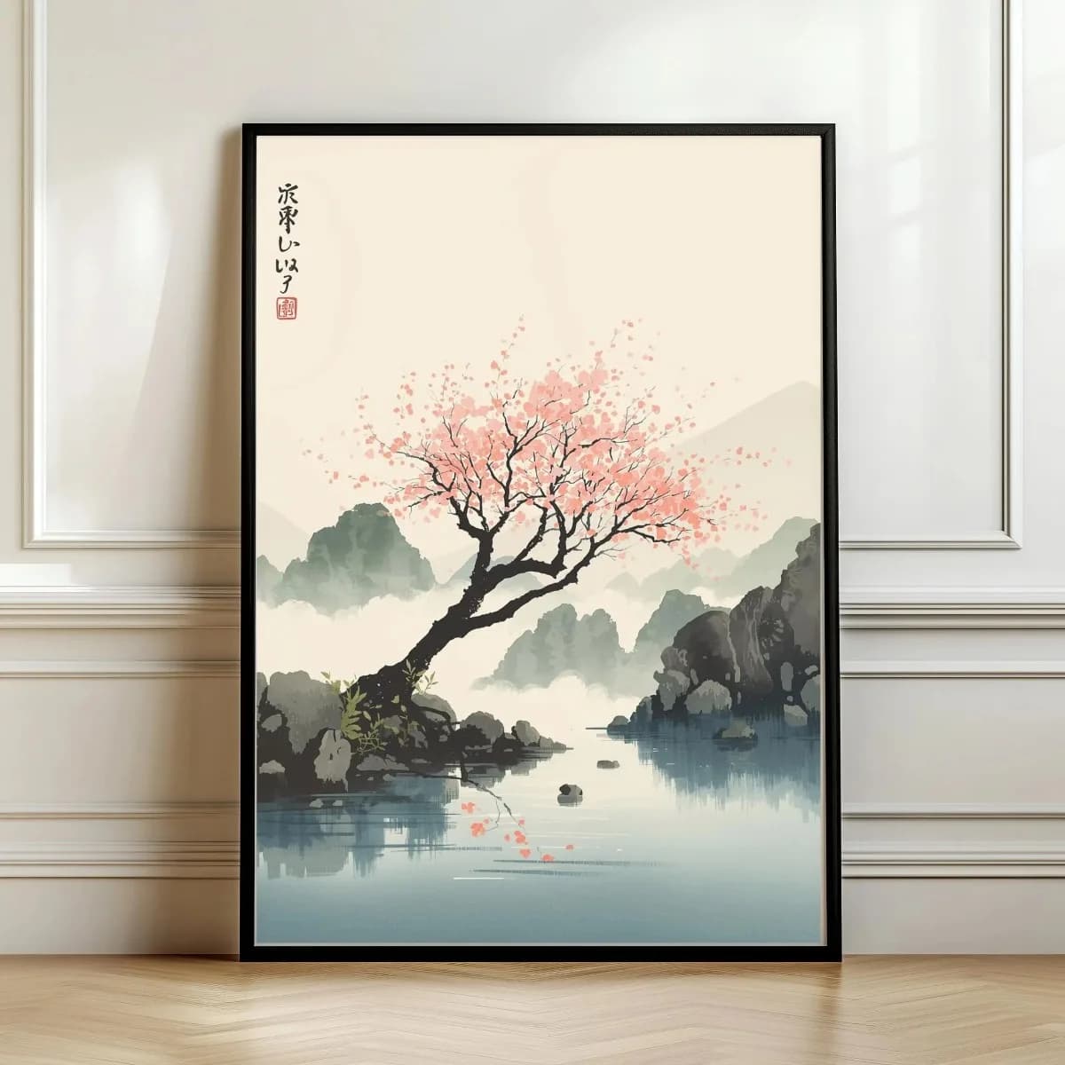 Affiche imprimée sur toile de fleur de cerisier japonaise, Vintage, paysage naturel japonais, imprim