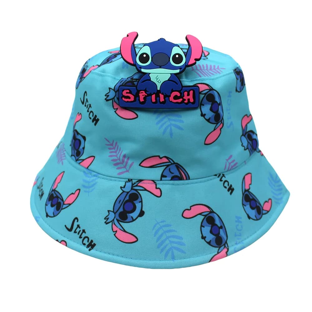 Casquette de pêcheur Stitch Disney Anime avec imprimé ange, chapeau de bassin mignon, coiffe pour ga