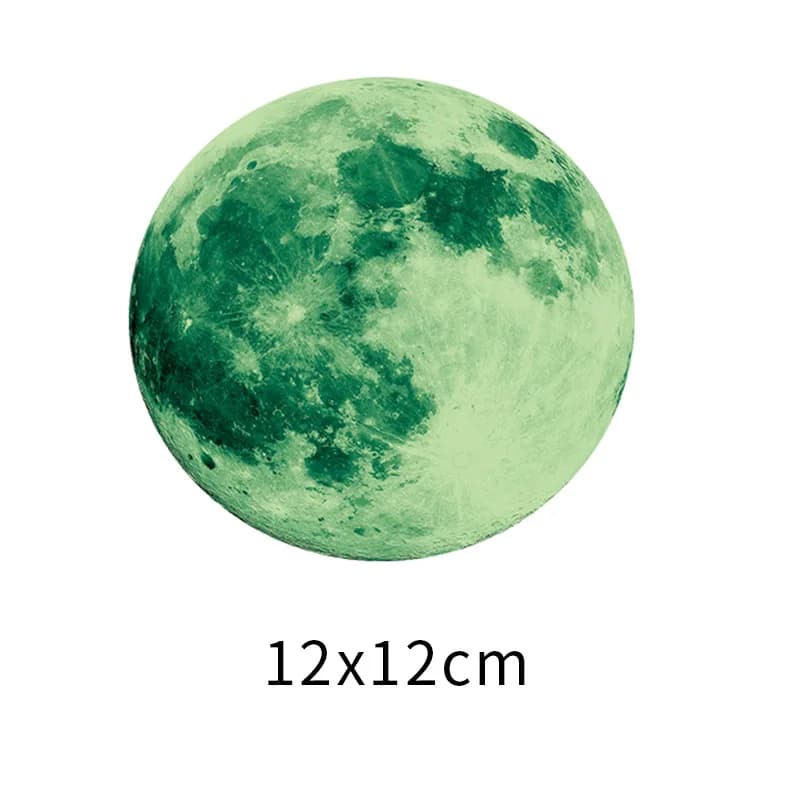 Papier peint autocollant qui brille dans le noir, motif lune, pour chambre d'enfant, esthétique pour