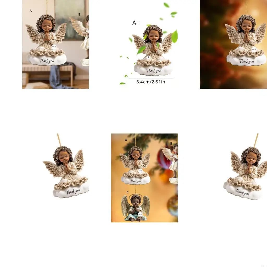 Ornement suspendu d'ange, décorations d'intérieur d'extérieur, pendentifs plats en acrylique 2D, bre