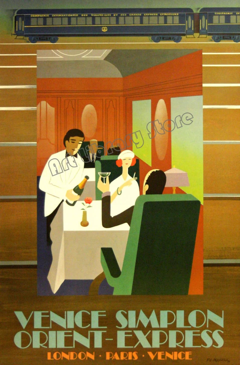 Affiche de paysage de voyage de chemin de fer emblématique d'Orient, peinture sur toile, art mural, 