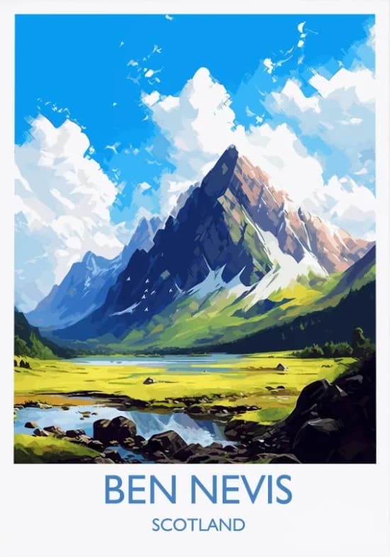 Affiche de voyage des Highlands d'Écosse, St Andrews, Edimbourg, Glencoe, paysage écossais, décorati