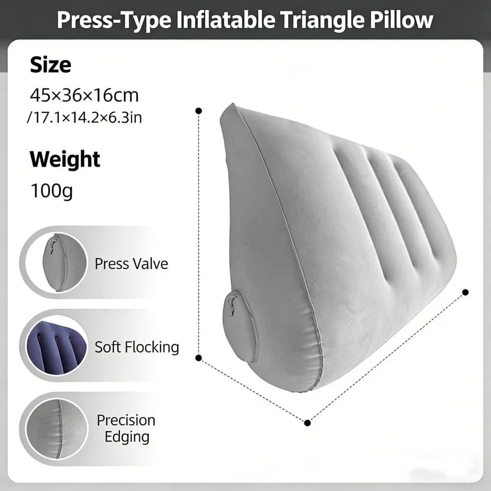 Oreiller de voyage triangulaire gonflable, support lombaire et cervical pour le bureau, oreiller rep