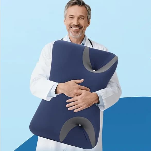 Oreiller CPAP pour l'apnée du sommeil, oreiller de soutien du cou en mousse à mémoire de forme, conc