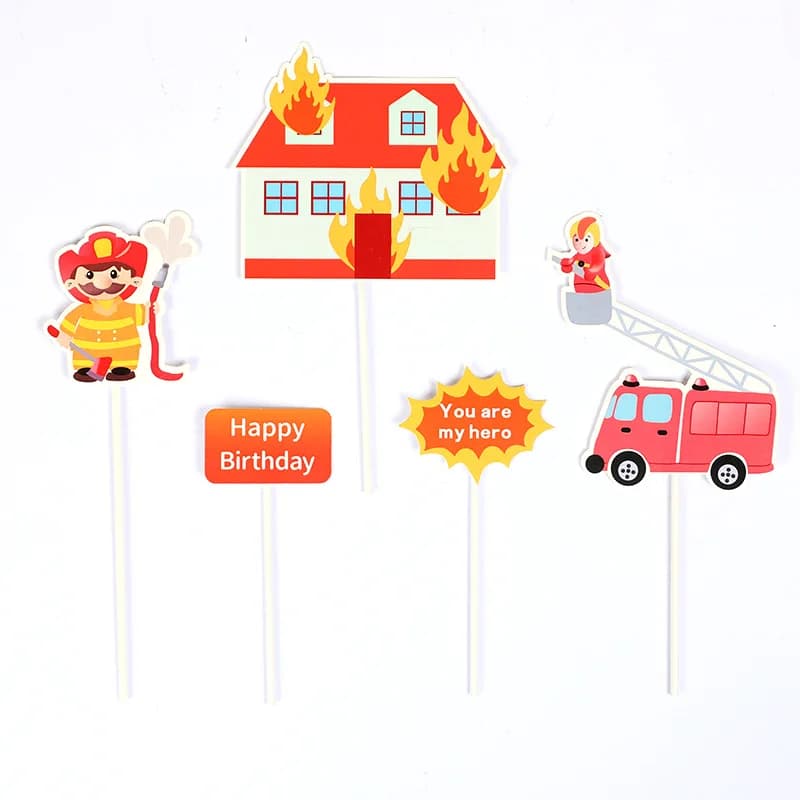 Décoration de gâteau joyeux anniversaire pour moto, montre de voiture pour enfants filles, drapeaux 