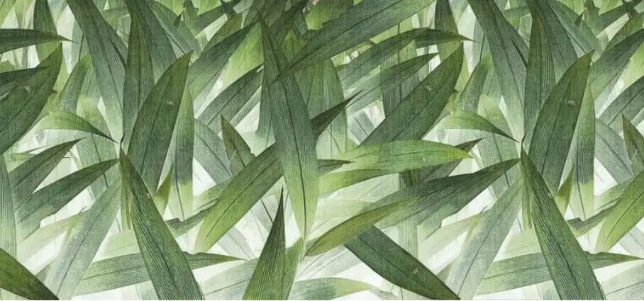 Papier peint mural personnalisé, style nordique, peint à la main, motif de feuilles d'herbe, art vég