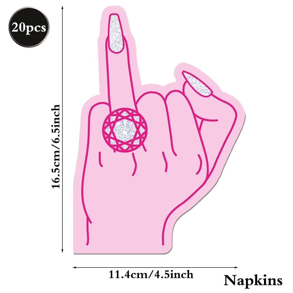 Décorations pour enterrement de vie de jeune fille, serviettes en papier motif bague de fiançailles,