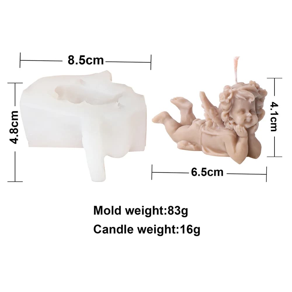 Petit moule à bougie d'ange 3D, petite aile d'ange, moules en résine, outil pour bébé, bricolage, fa