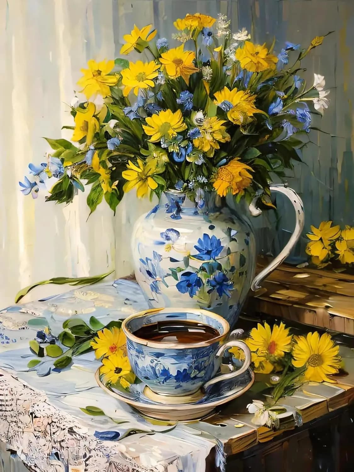 Kit de peinture par numéros Momoart, vase à fleurs encadré, DIY pour adultes, peinture par numéros s