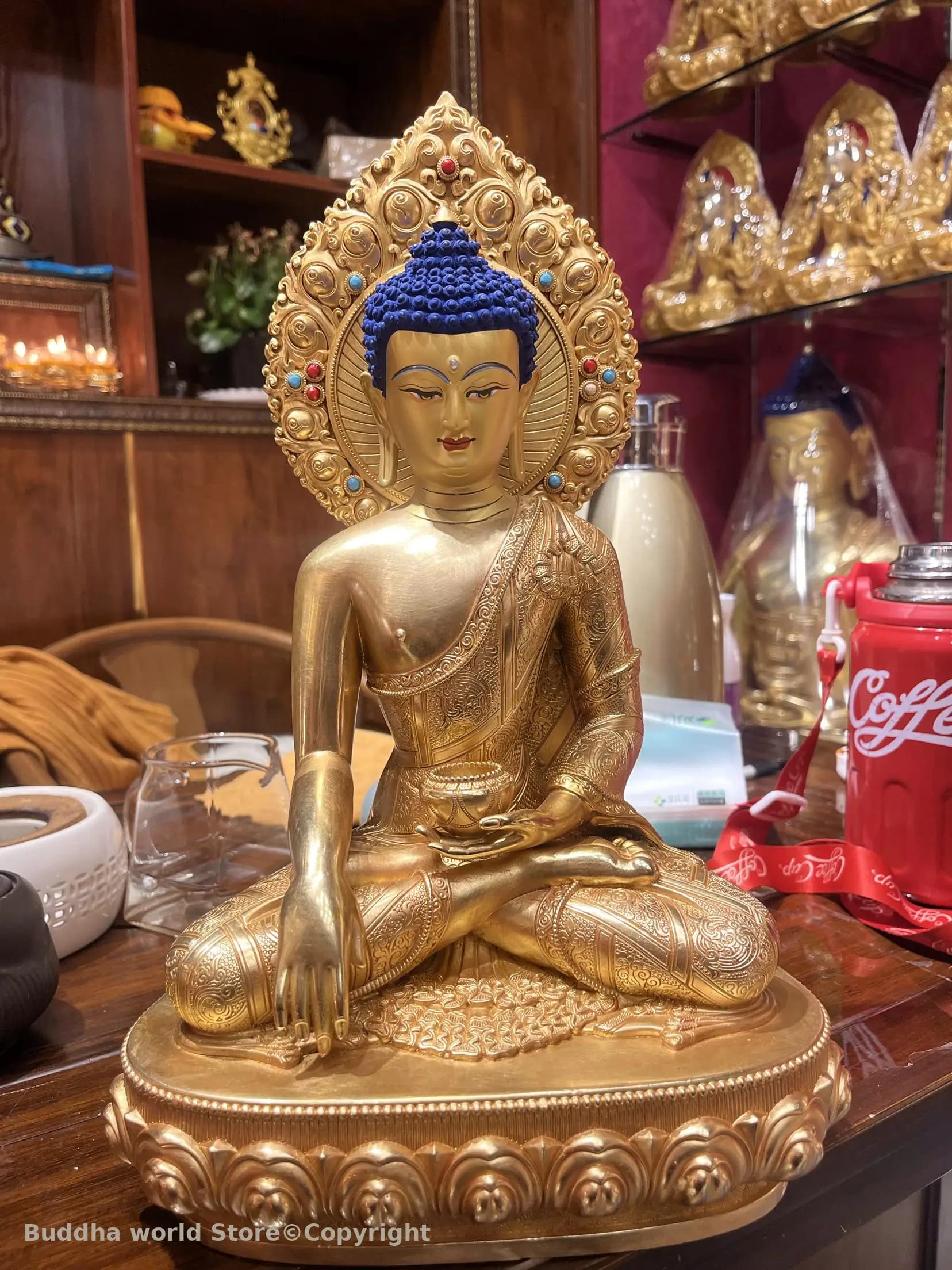 36 cm grande haute qualité puissance statue de bouddha Shakyamuni Amitabha la médecine bouddha boudd