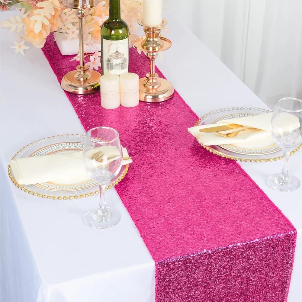 Chemin de table à sequins 180x30 cm / 12x72 pouces pour mariage, banquet, anniversaire, fête prénupt