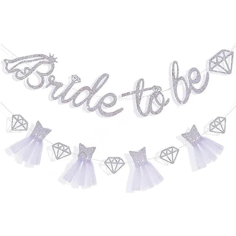 1 ensemble de bannière à paillettes en or Rose pour future mariée, fiançailles, mariage, douche nupt