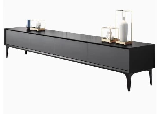 Meuble Tv esthétique minimaliste, rangement de beauté élégant, pieds métalliques, Design de salon, m