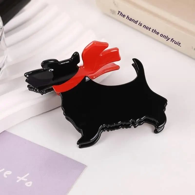 Pince à cheveux d'animal de noël, pince à queue de cheval Teddy Corgi, pince à requin chat Orange Go