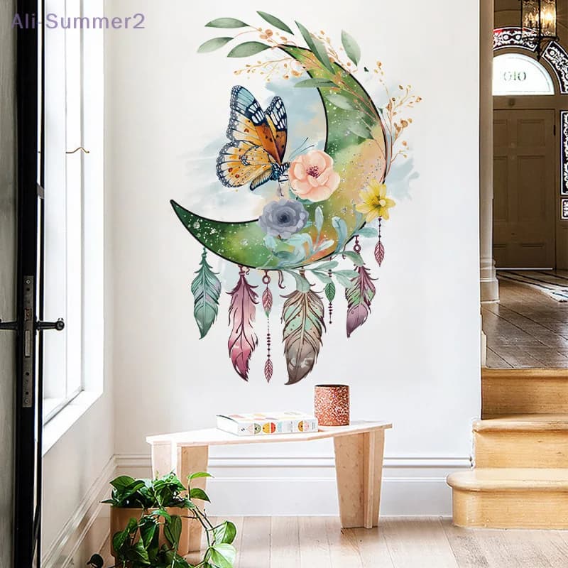 Autocollant mural attrape-rêves papillon, papier peint moderne et minimaliste, décoration de maison 