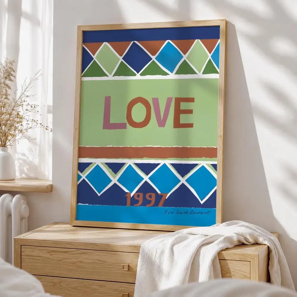 Yves Saint Laurent-Love Luxury Fashion Poster HD, affiche artistique autocollante murale imperméable