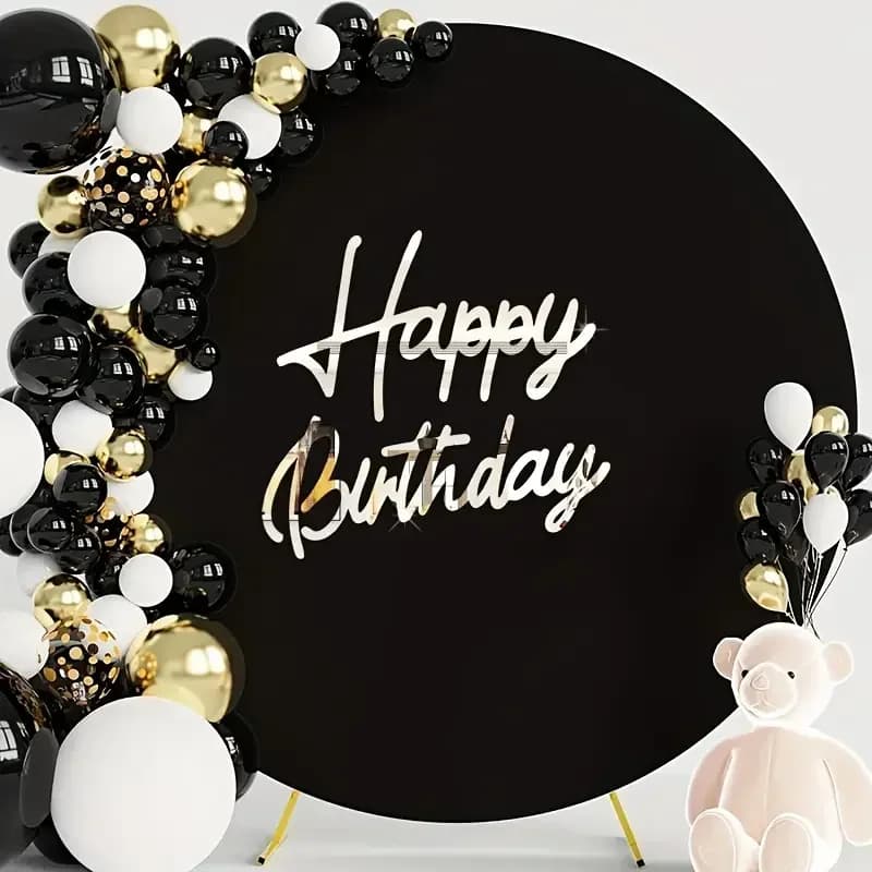 Autocollant Mural Miroir Acrylique Joyeux Anniversaire pour Décoration de Chambre, Fond de Fête d'An