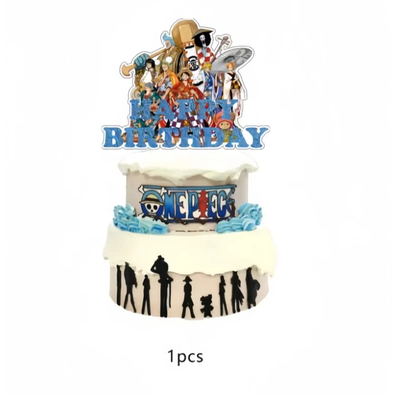 Décoration de gâteau One Piece Luffy pour fête d'anniversaire, accessoires de décoration de gâteau, 