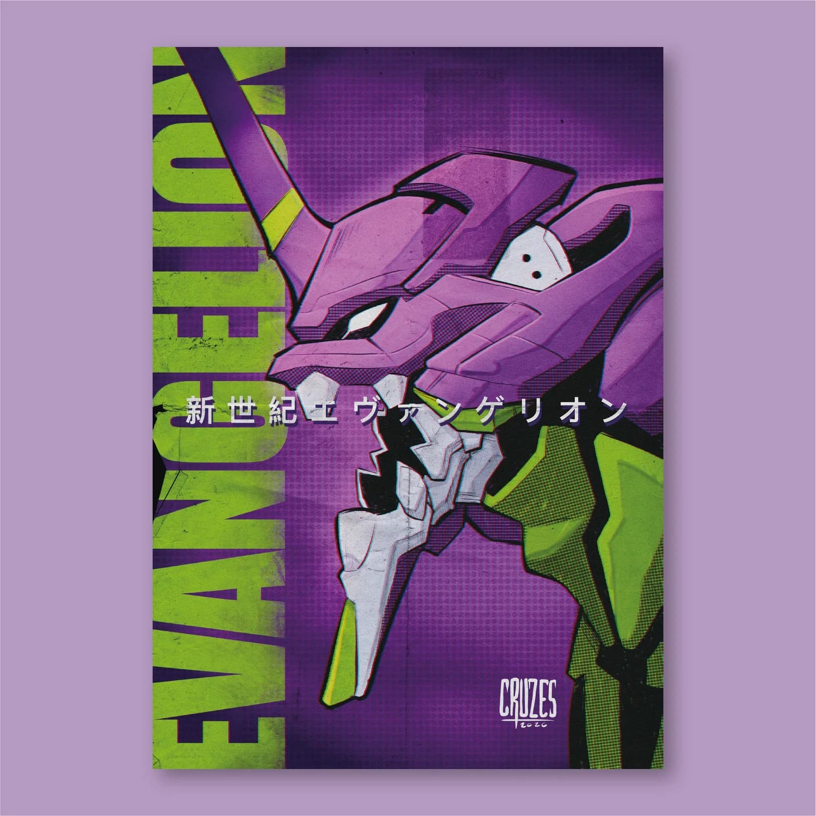 Poster sur toile sans cadre Evangelion EVA, peinture HD, art mural périphérique de manga, Unité 00, 