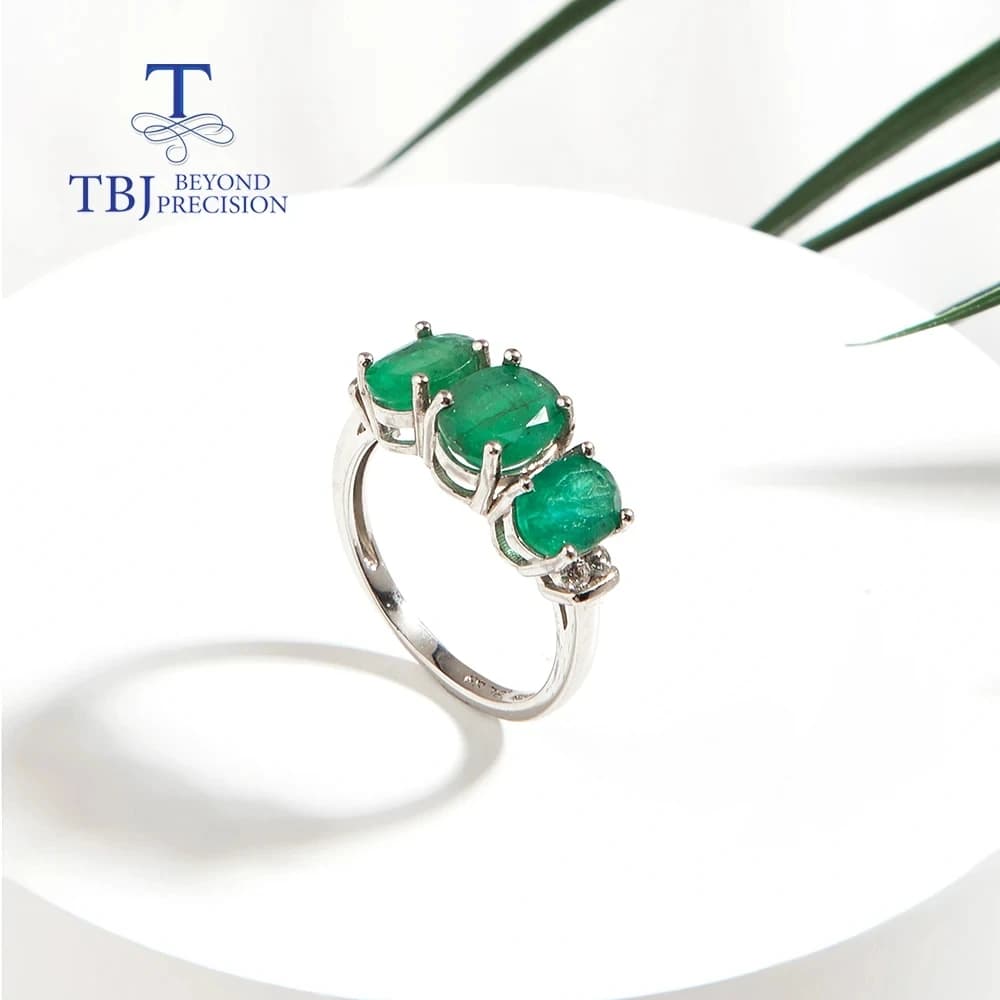 Bague émeraude naturelle en argent Sterling 925, vert vif, bijoux nobles de luxe pour femmes, cadeau