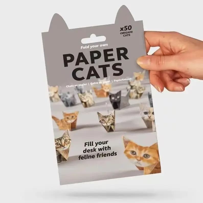 Kit de papier origami DIY 50 pièces, chats, chiens, dinosaures, animaux 3D, pliez votre propre décor