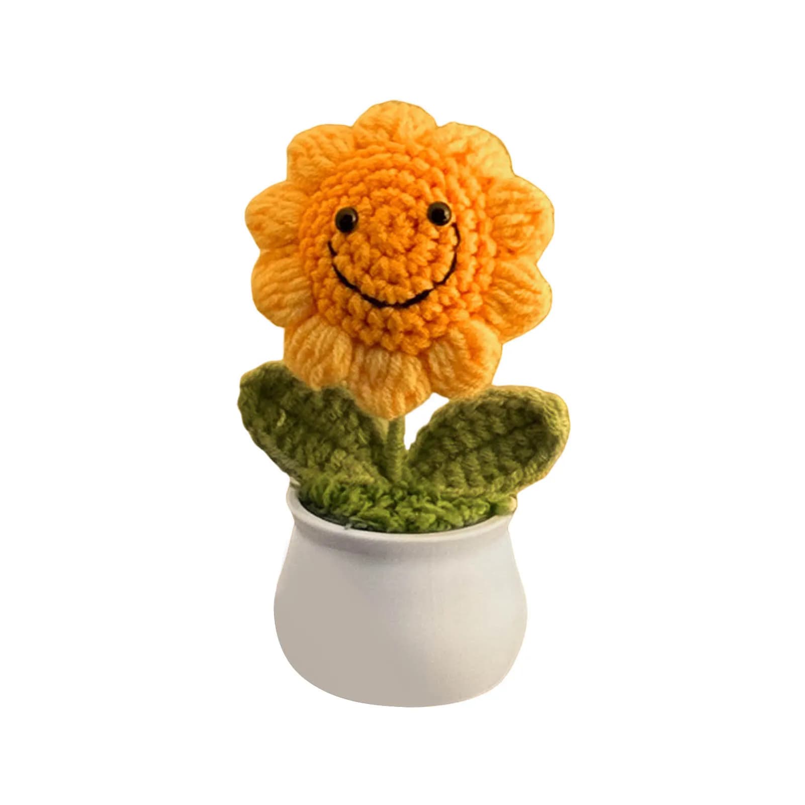 Fleurs au Crochet, petites fleurs en pot mignonnes, décoration de la maison pour salon, chambre à co